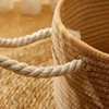 Japanese Pet Cat Bed Oval Shape Hand Woven Rattan Cat Beds Summer Cooling Kitten Basket Cotton Rope Cat Scratching Baskets 5