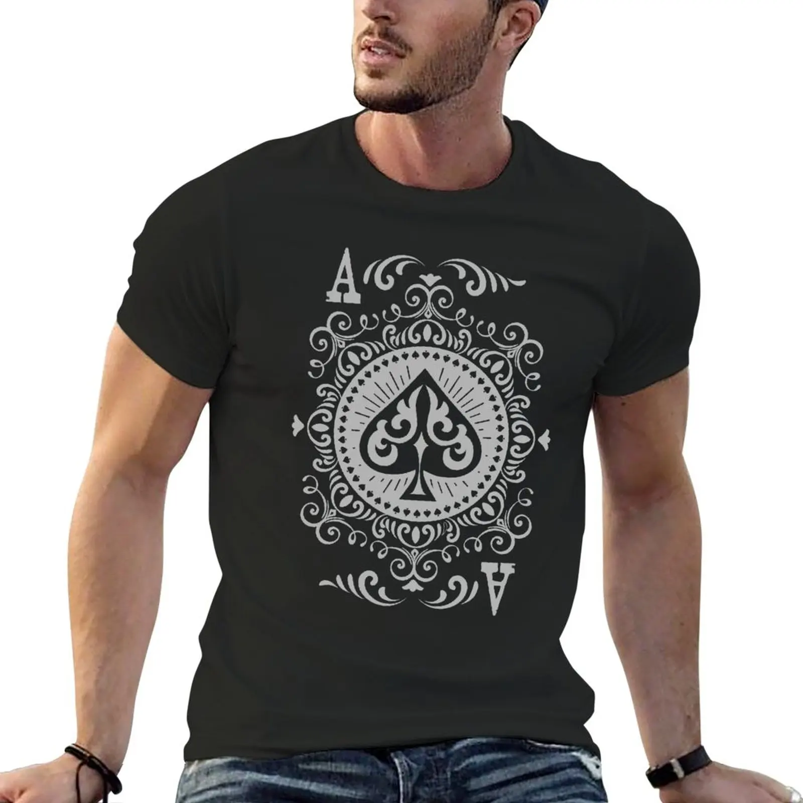 

New ACE OF SPADES T-Shirt boys t shirts summer top plain white t shirts men