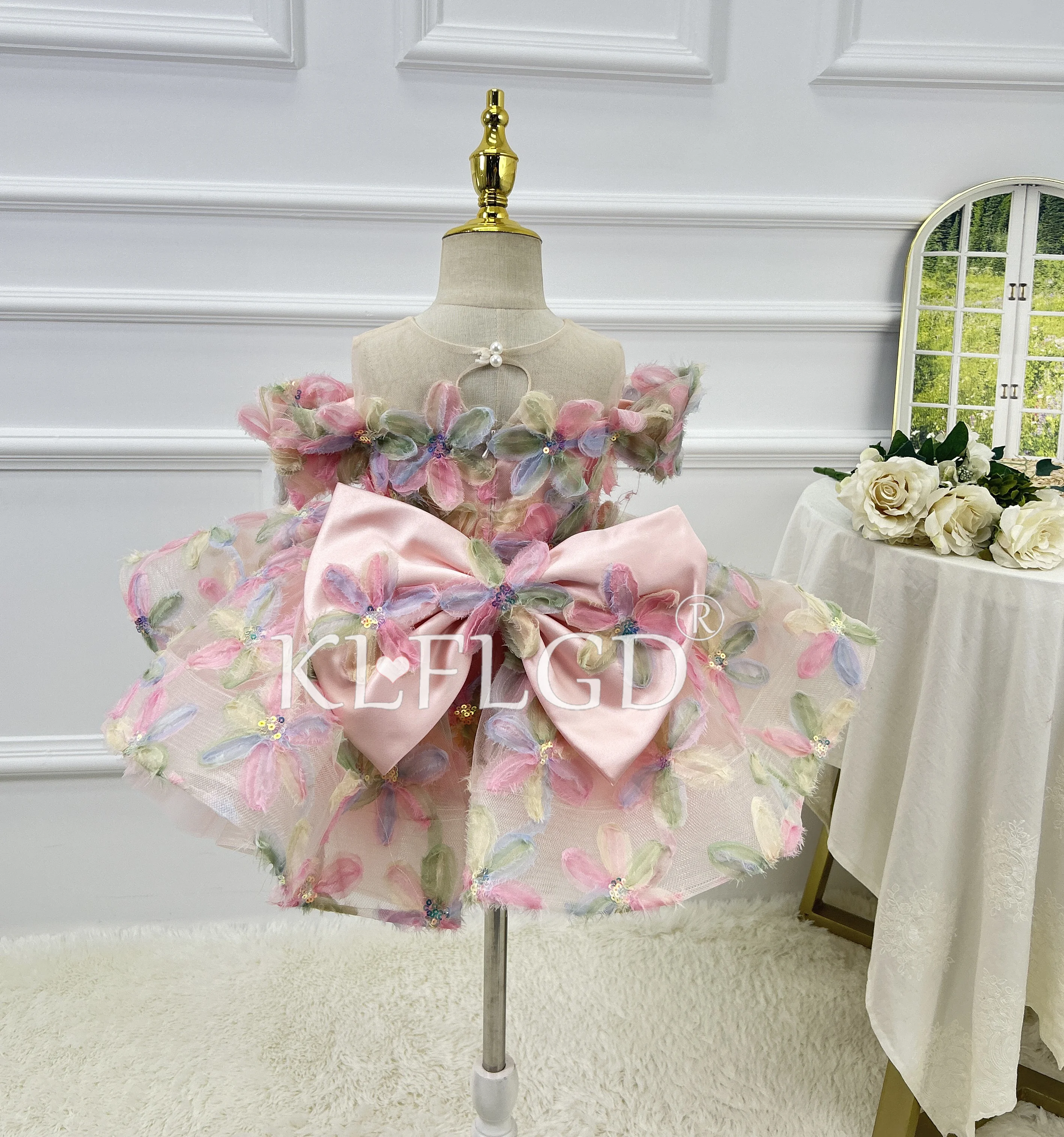 KLGFLD New baby girl's first birthday dress, luxurious flower girl wedding  dress, dress up dance party dress - AliExpress 1501