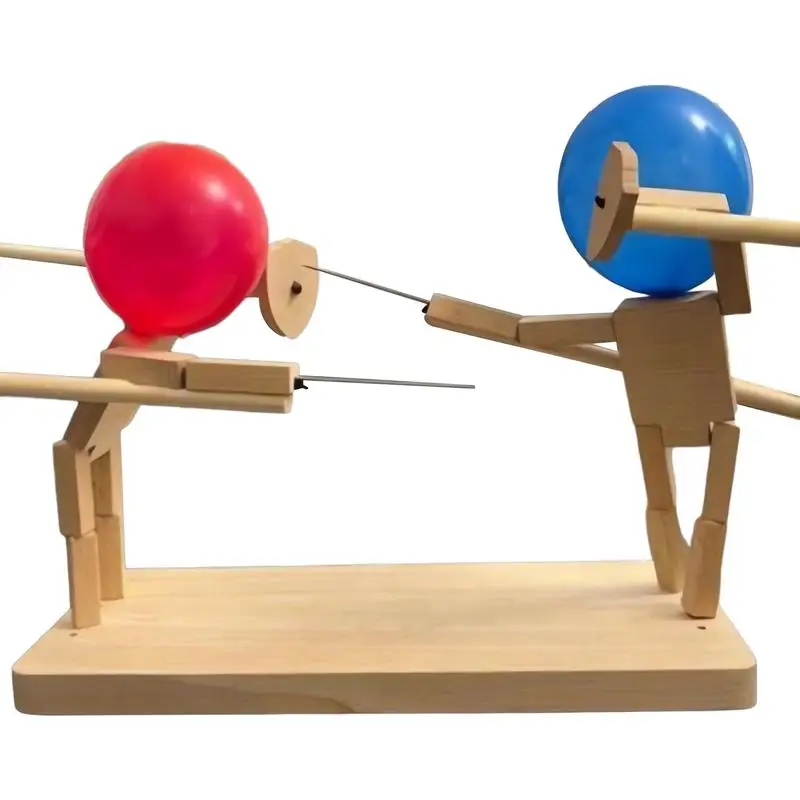 

Balloon Bamboo Man Battle Wooden Bots Battle Game Two Player Wooden Fencing Puppets Wooden Bots Battle Game For Party Home Decor