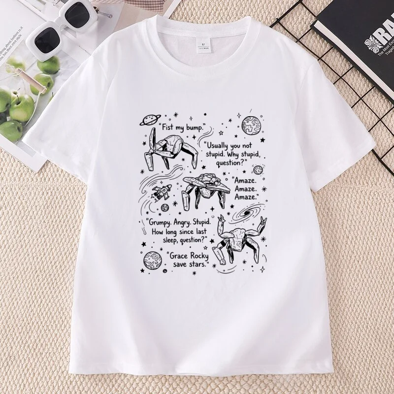 Project Hail Mary Rocky T-Shirt für Männer und Frauen Retro Space Tee Rocky Grafik T-Shirts Sci-Fi Buchliebhaber T-Shirt Unisex Kleidung