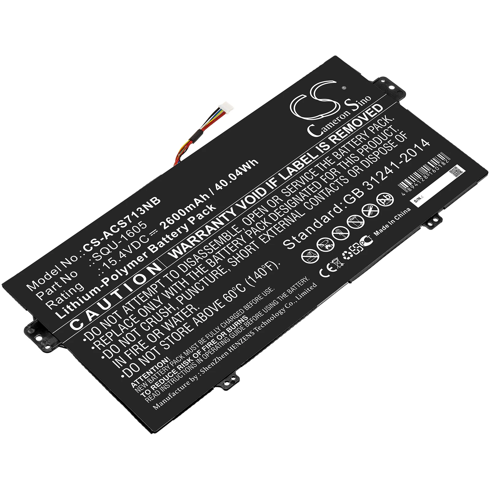 2600Mah Batteria Per Acer Swift 7 Squ-1605 Sf713-51-M6K9 Sf713-51-M1Xs Swift 7 Sf713-51-M01W Spin 7 Sp714-51-M5Y8 Swift 7 Sf713-5