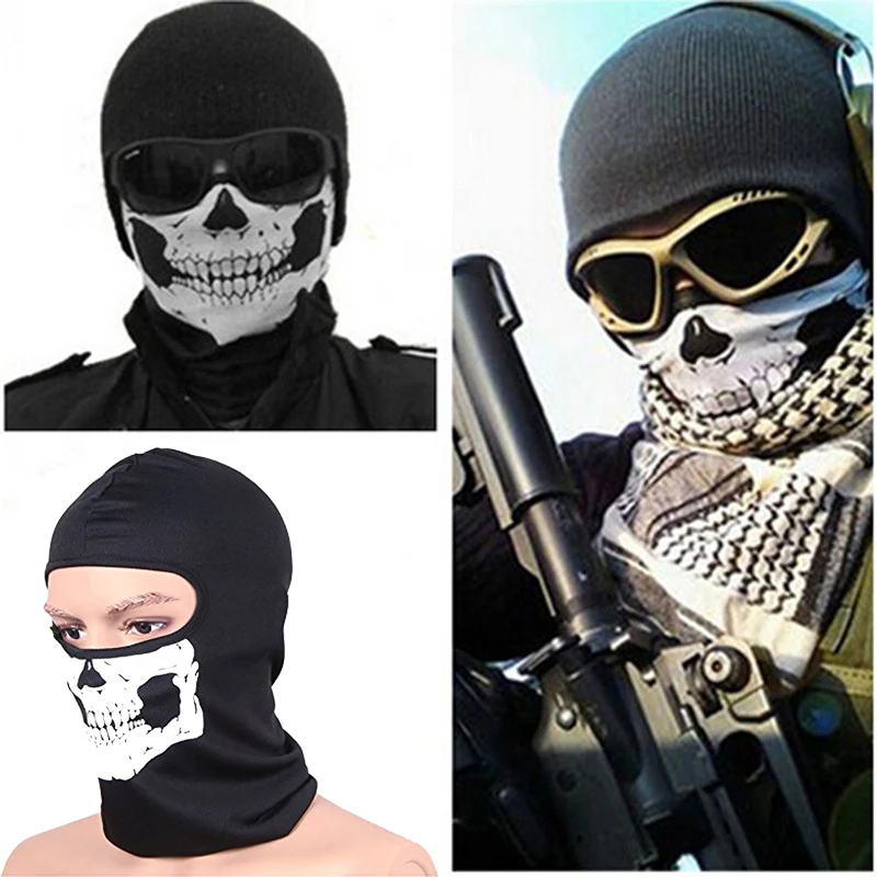 

Motorcycle CS Ghost Skull Mask Balaclava Biker Cycling Face Mask Neck Scarf Headwear Dustproof Windproof Warming Shield Headgear