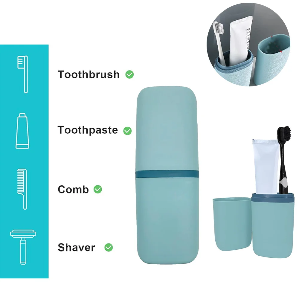Portable Travel Toothbrush Box Toothbrush Case Toothbrush Storage Box Detachable Organizer Case Mouthwash Cup Travel Toothbrush Storage Box Butterfly Letter Pattern