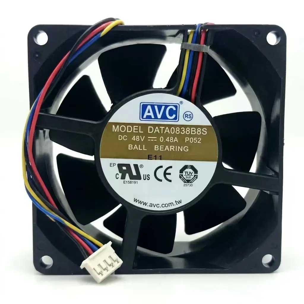 AVC DATA0838B8S 8038 80*80*38mm DC 48V 0.48A 4핀 서버 축방향 냉각 팬용 원본