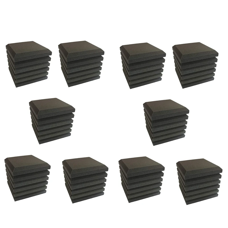 

60 Pcs Studio Acoustic Foam Sound Proofing Ceiling Tile Panels Studio KTV Noise Absorption Square Foam, 25 X 25 X 5Cm