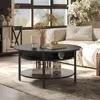 Round Lift Top Coffee Tables , Coffee Table for Living Room Reception Room, 2 Tier Small Round Coffee Table Circle Dining Tables 4