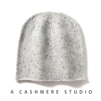 Special Offer Women Wool Cashmere 35% Slouchy Beanie Hat Simple Solid Caps Rolled Hem Warm Sleep Hair Bonnet 1