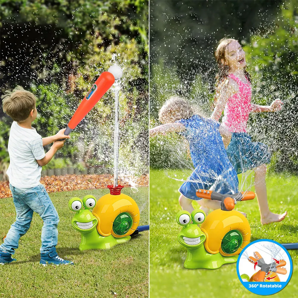 Cartoon Snail Water Sprinkler Baseball Toy Outdoor Water Toys Summer Garden Lawns Toys for Kids Outdoor Play