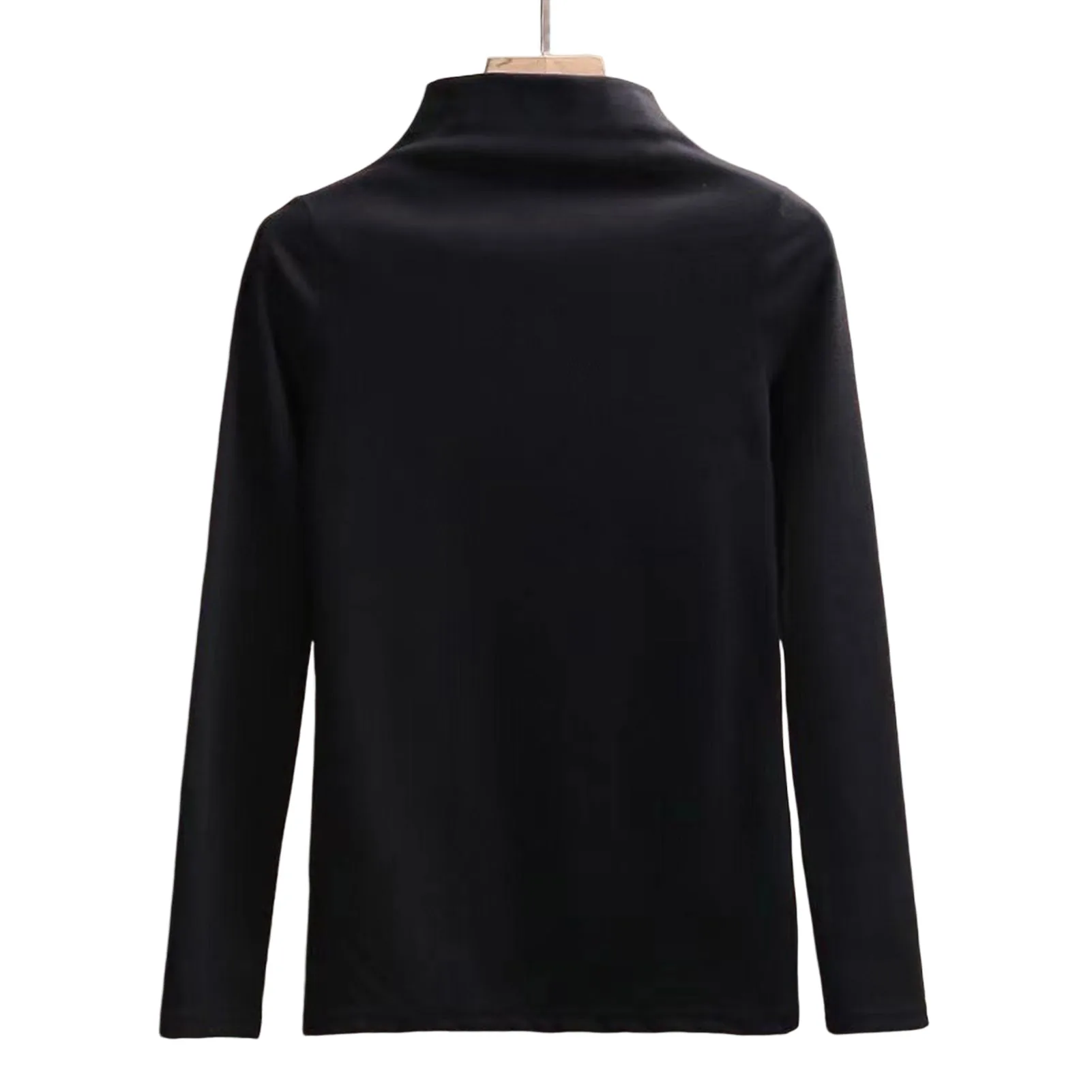 

Women Long Sleeve Thermal Shirts Lightweight Mock Neck Soft Shirts Slim Fit Layer Top for Vacation Outdoor Club