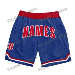 Custom Name and Number Royal Red-White 3D Printed Men's Basketball Shorts Youth Summer breathable Mesh Sports Shorts LQD09