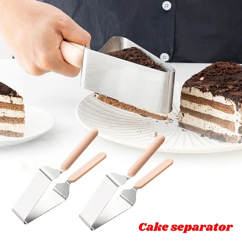 Kitchen DIY Cake Slicer Cutter Triangular Separator Adjustable Stainless Steel Device Mold Cake Clip Decorating Bakeware Bakery