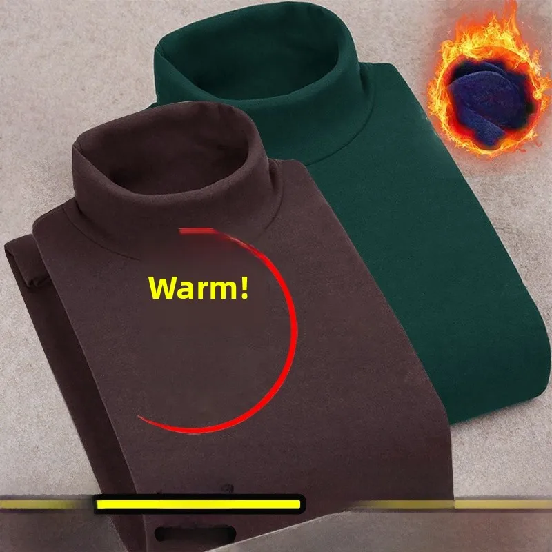 Half turtleneck [solid color] coffee + dark green