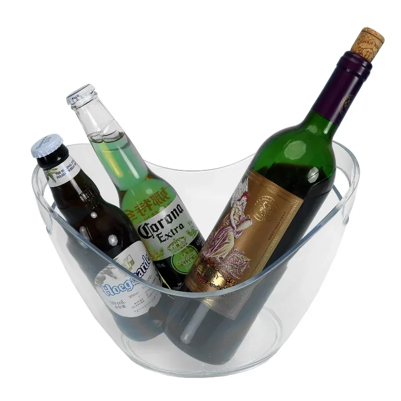 Lot De 6 Seaux à Glace Acrylique 4L Transparents – Avec Pelles Et Pinces – Pour Fêtes, Bars, Maison - 11