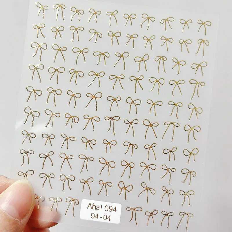 1pcs 5D Japanese Mini Bow Nail Art Stickers Fashion Cartoon Sale Black White Ribbon Nail Decoration Decals DIY Nail Accessories 5