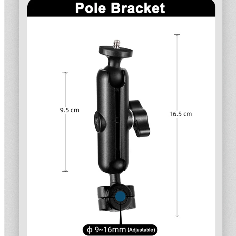 Action Camera Accessory Motorcycle Handlebar Mount 9-35mm Motorcycle Holder Handlebar Mirror Stand Car Seat Mount Bracket for GoPro Hero 12 11 9 10 Phone
