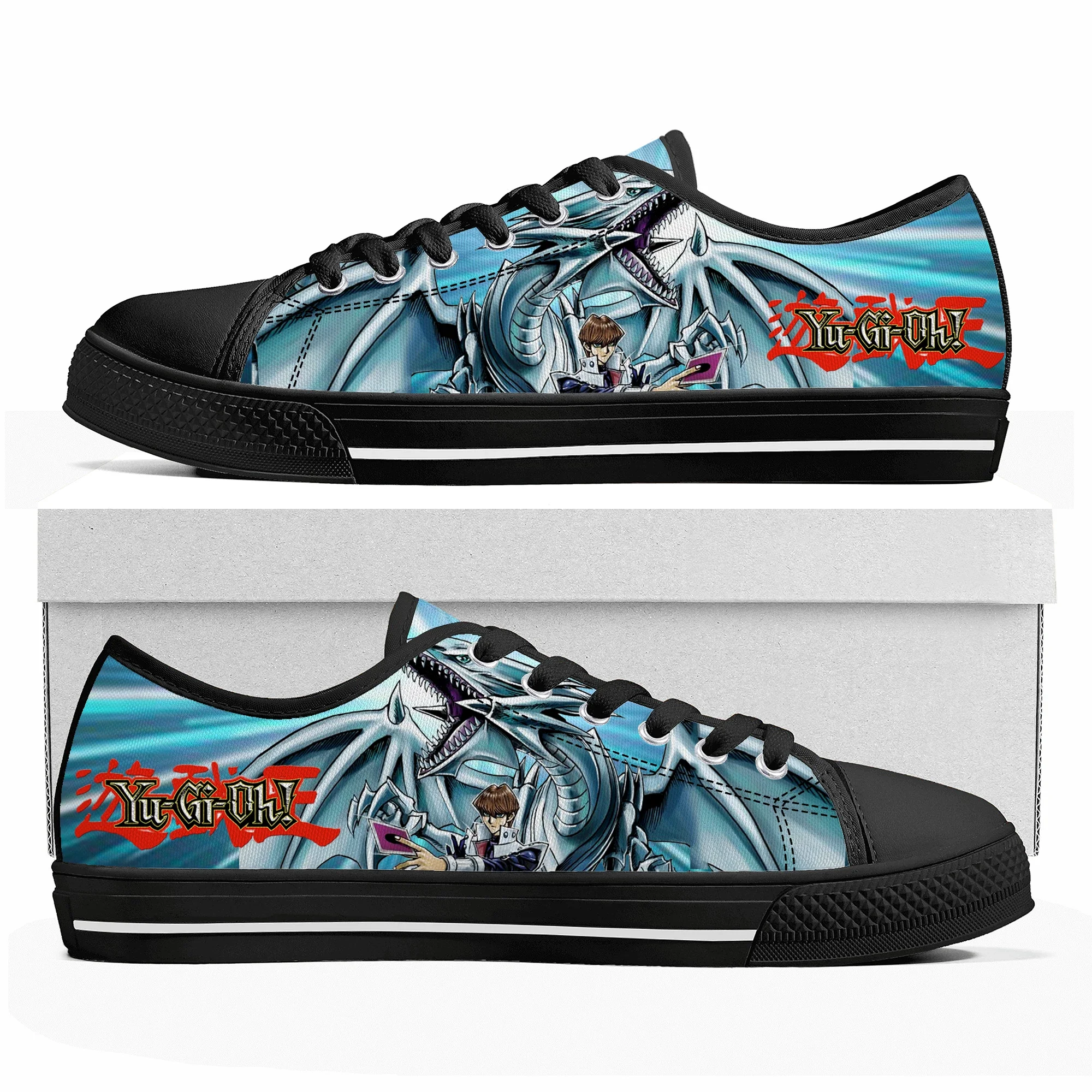 Blue Eyes White Dragon YuGiOh Seto Kaiba Low Top Sneakers Mens Womens Teenager Canvas Sneaker Casual Couple Shoes Custom Shoe