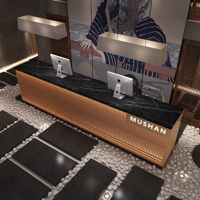 Superior Hotel Japanese Reception Desks France Fashion Design Company Lobby Counter Storage Office Furniture Mottakestol FYRD