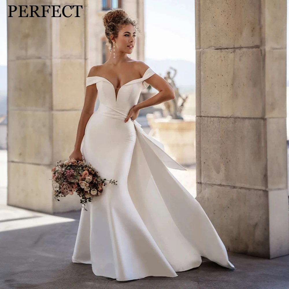 

PERFECT Exquisite Wedding Dresses For Woman Mermaid Sweetheart Off The Shoulder Lace Up Chapel Train Luxury Vestidos De Novia