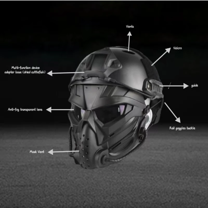 ZLang Tactical Airsoft Helmet With Full Face Mask For
