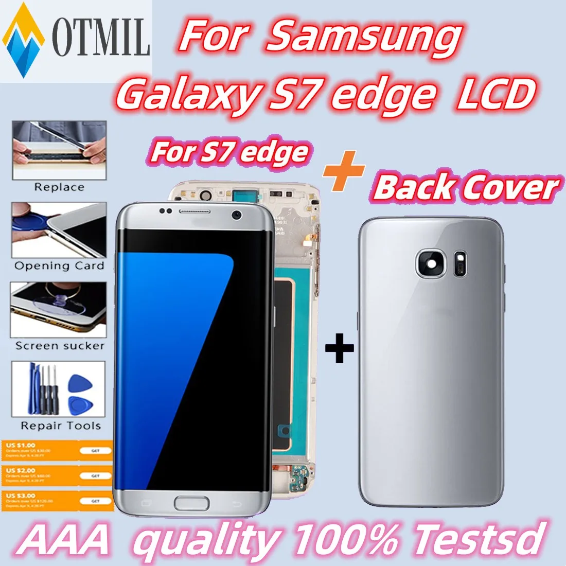 

+++5.5'' Super Amoled LCD With Burn Shadow For Samsung Galaxy S7 edge LCD G935 G935F Touch Screen Digitizer Assembly Replacement