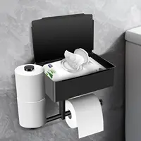 Toilet Paper Holder with Storage Shelf, Three Roll Bathroom Toilet Tissue Holder, Stainless Steel Toilet Paper Roll Holder 1