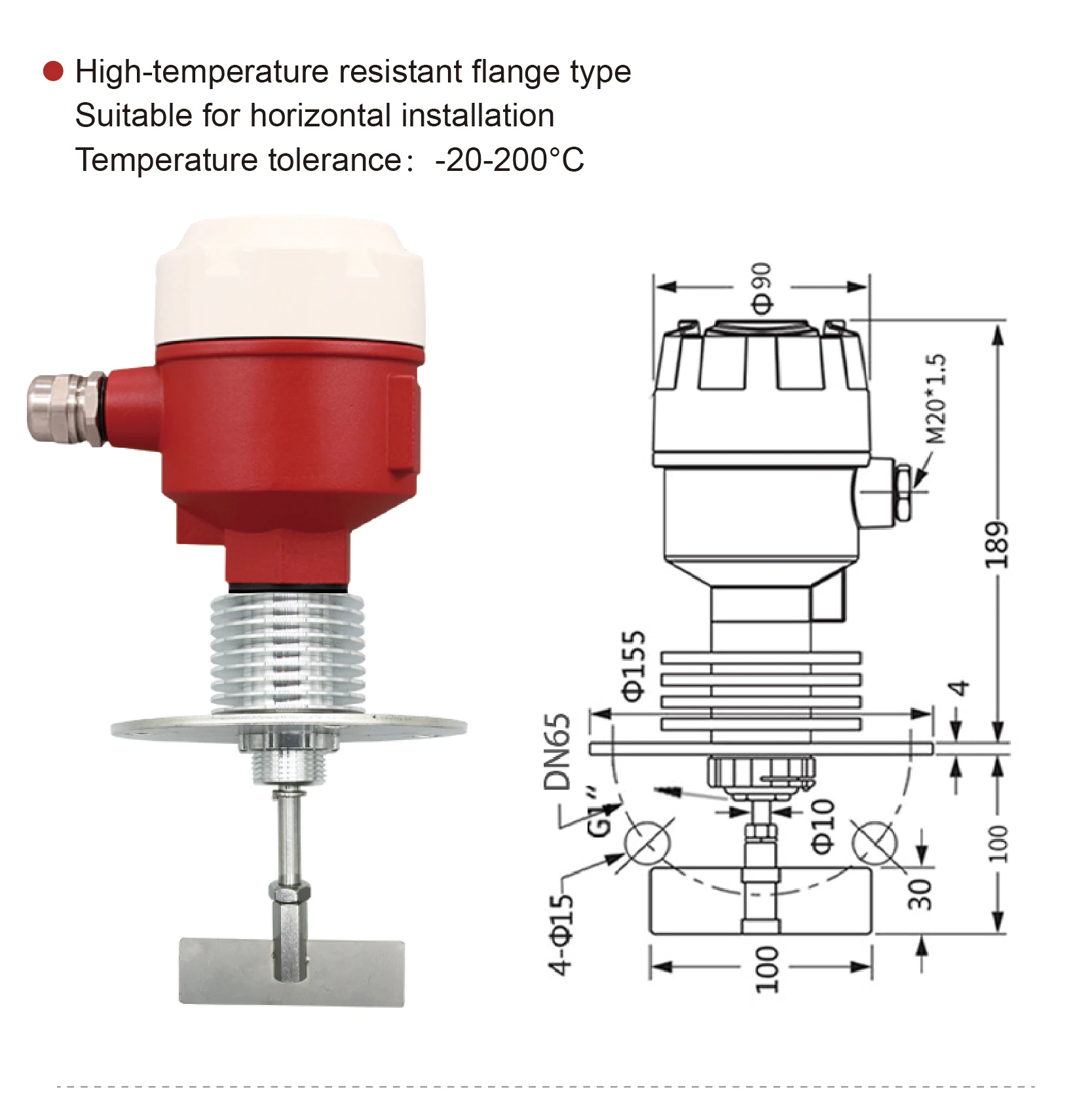High-Temperature Paddle Level Switch rotary paddle level switch bulk solids sens