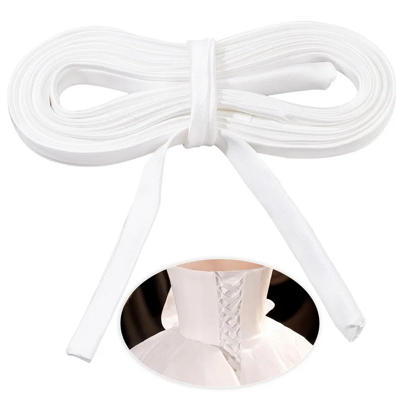 137.8 Inches Women's Tie Back For Wedding Bridal Gown White Adjustable Lace up Dress Cord Back For Zipper Replacement or Buttons women tie back