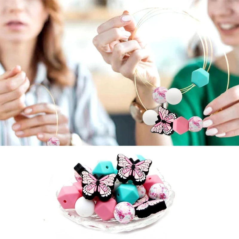 

DIY Bracelet Keychain Crafts Versatile Silicone Beads Personalized Accessories