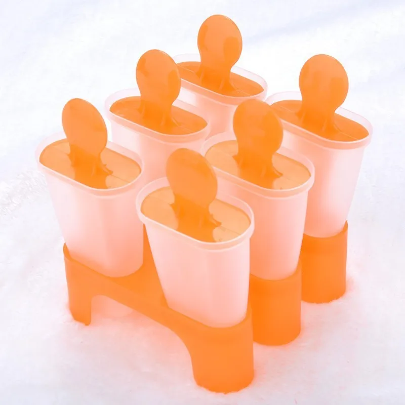 6 Cell DIY Ice Cream Pop Mold Popsicle Maker Lolly Mould Tray Pan Kitchen Tools ice mold ice cream molds