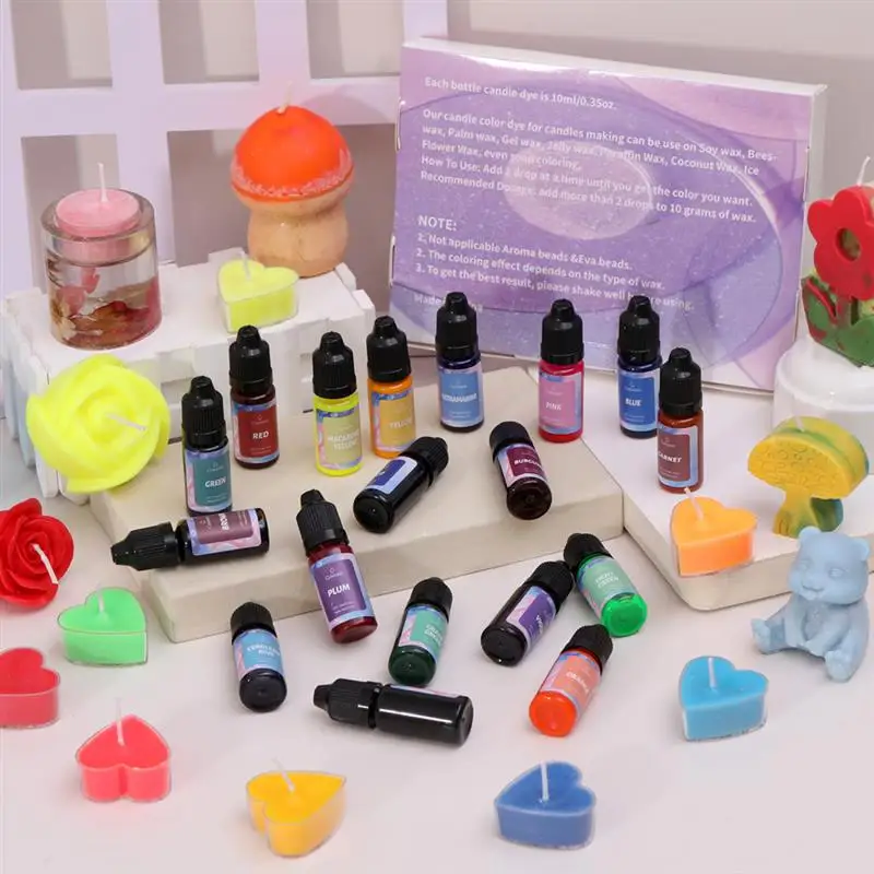 Description Picture 4 of item18/24/30 Colors Candle Dyes Pigment Set DIY Candle Soap Dye Liquid Colorant Making Kit Handmade Candle Mold Epoxy Resin Crafts