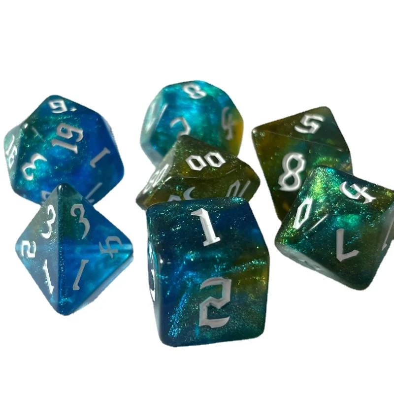

7 шт./набор, Прозрачные Цифровые игральные кости