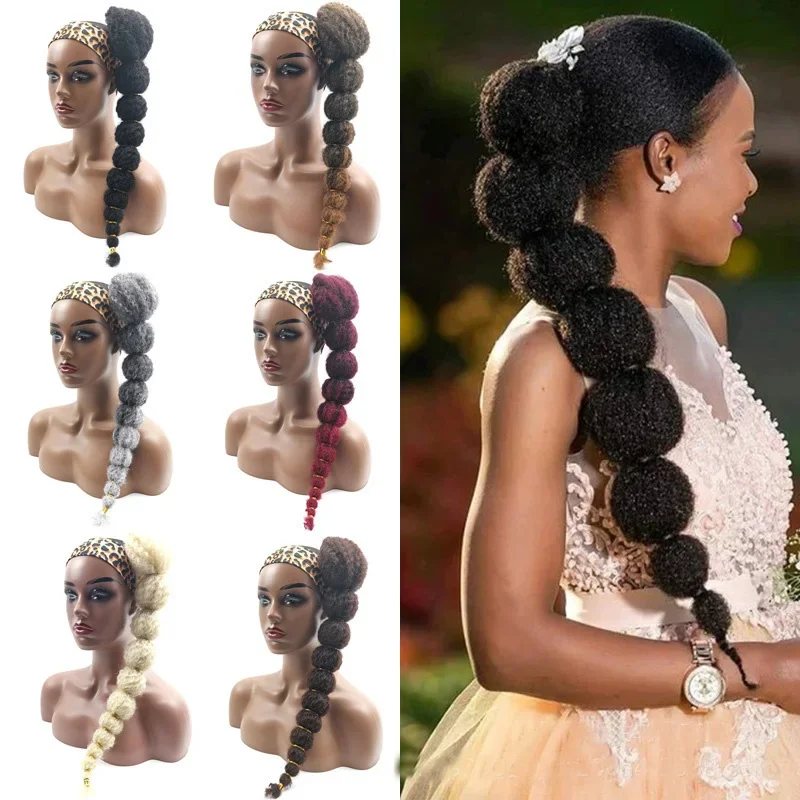 

Afro Lantern braided drawstring ponytail hair extension kids braided ponytail with beads for black