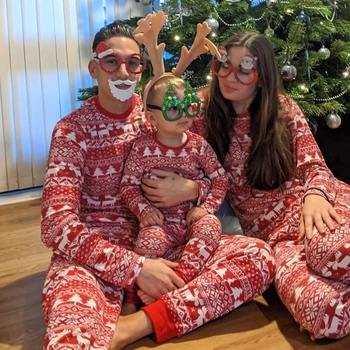 Red Christmas Family Matching Pajamas Outfits