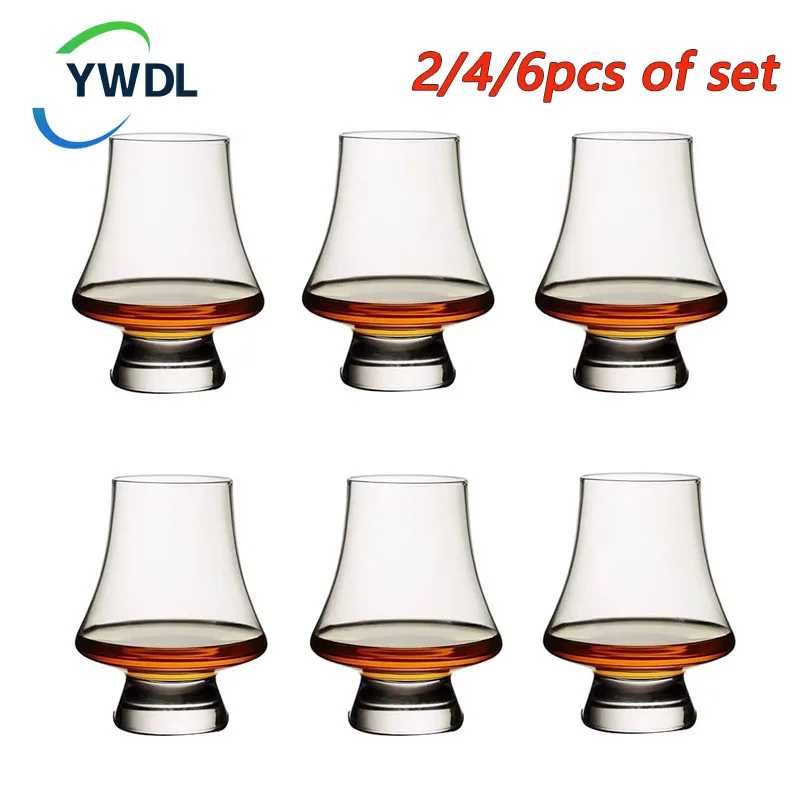 2/4/6pcs Crystal Glass Whiskey Cup Set of 250ml Clear Lead Free Drinking Glasses Scotch Liquor Barware Beer Spirits Wine Glasse crystal glass cup
