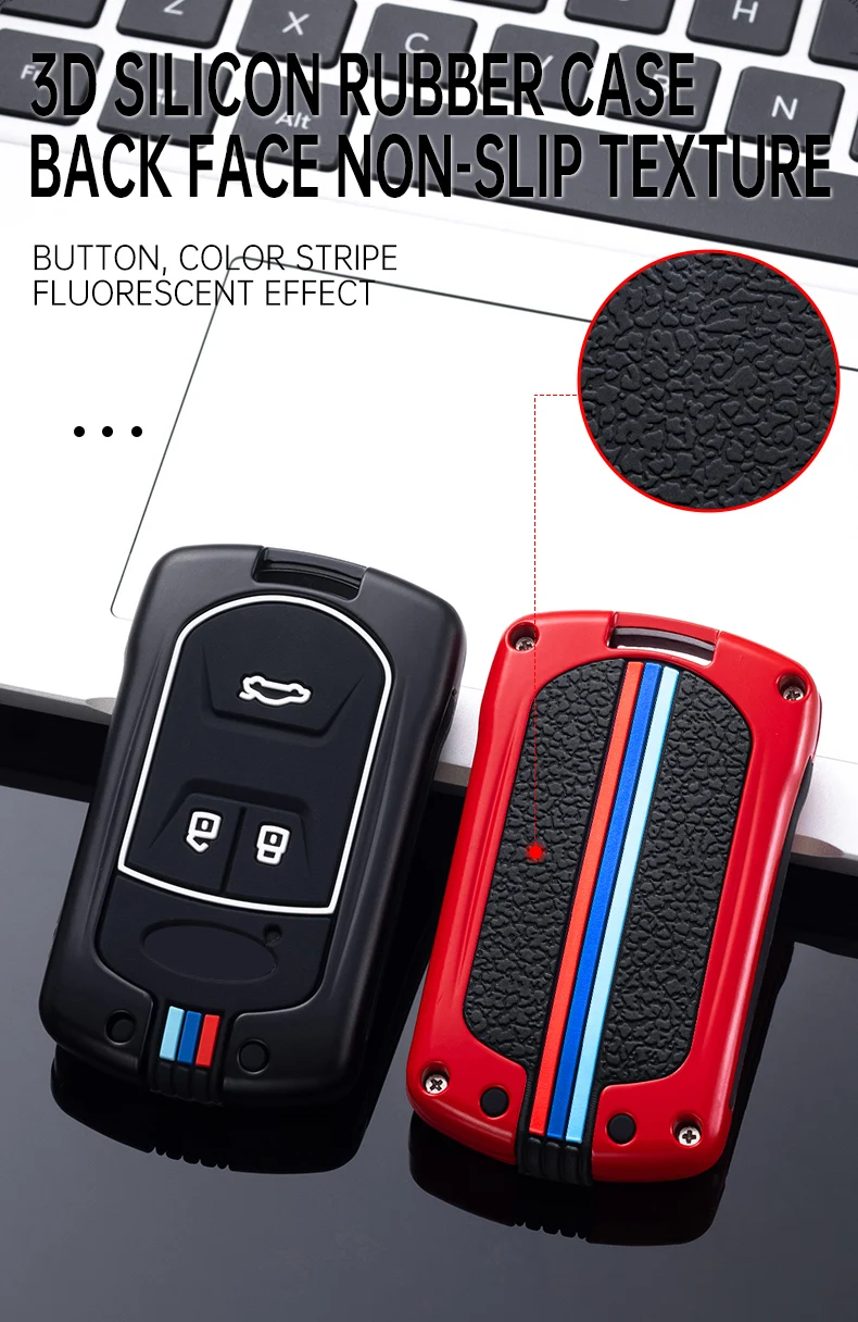 Custodia per chiave auto in metallo copertura guscio di protezione per Chery Tiggo 5 Tiggo 7 Tiggo 8 Arrizo 5x6 7 3 bottoni accessori portachiavi intelligenti - Sa6c87762849542b092500d08d08b39d9C