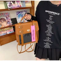 Girl Transparent Kawaii Lolita Ulzzang Ita Bag College Style JK Uniform Y2K Shoulder Bag Harajuku Cartoon Crossbody Bag 1