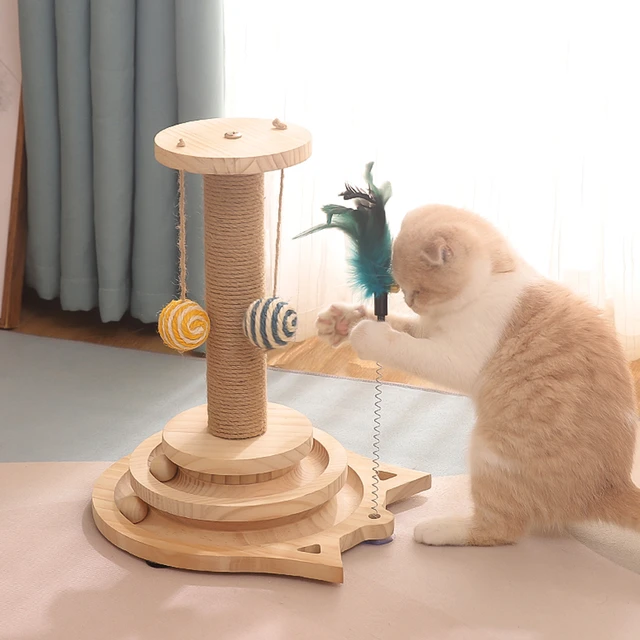 Animal de estimação gato gatinho tumbler rolo turntable brinquedos pena  vara interativo engraçado quebra-cabeça jogos cão gato acessórios coisas  interessantes - AliExpress