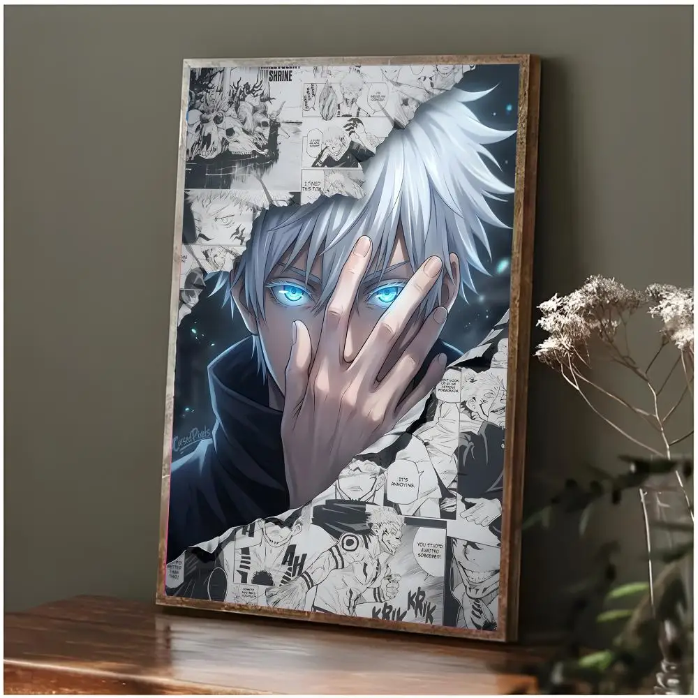 Contemporary Satoru Gojo Anime Wall Art Poster for Bedroom or Living Room