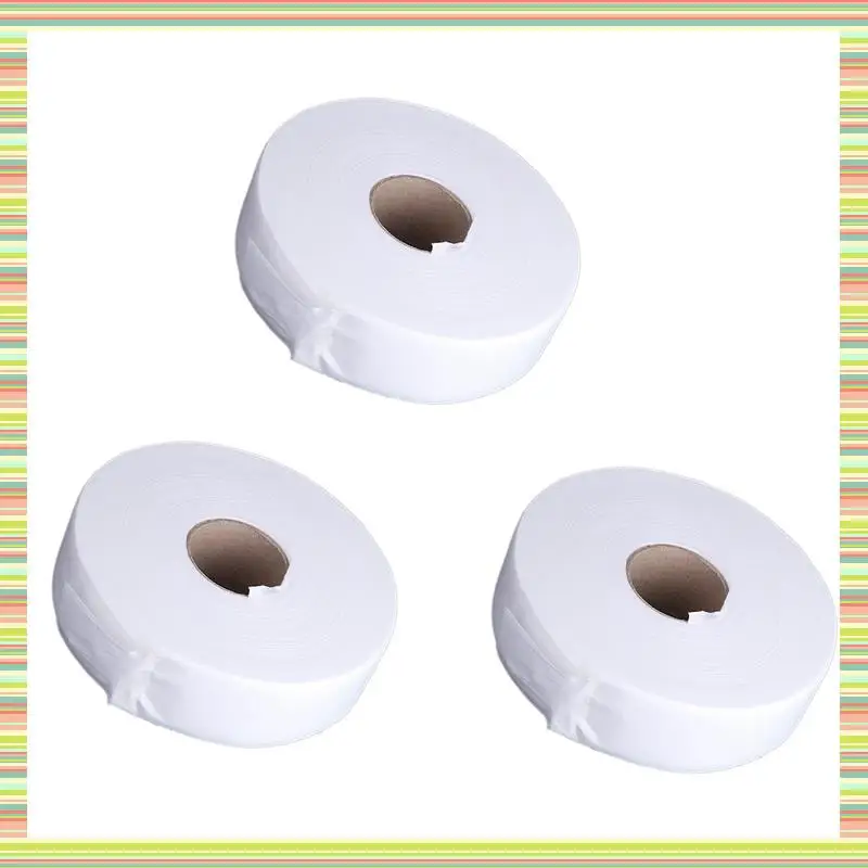 A97P 3Pcs 100 Yards Depilatory Paper Hair Removal Wax Strips Nonwoven Paper Waxing Roles (White)