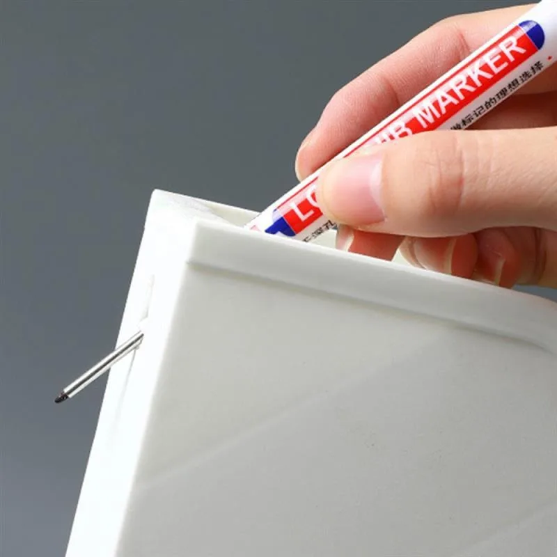 6Pcs/Set 20mm Deep Hole Long Head Paint Markers For Metal Perforating Pen Waterproof Bathroom Woodworking Decoration Graffiti white marker pens,marker pens,color marker pens,pen marker