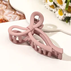 Elegant Matte Bow Hair Claw Clip for Women - Stylish Acrylic Hair Accessory (Matte pink)