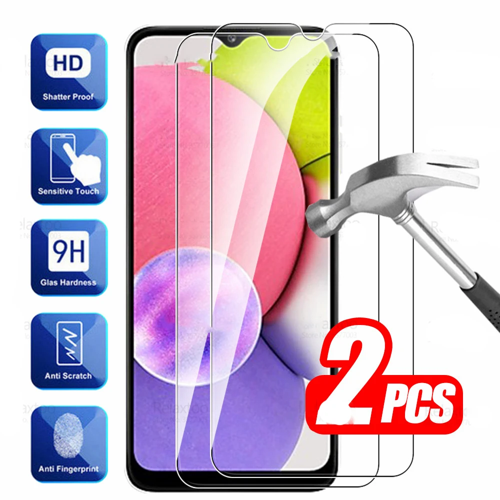 

2PCS Tempered Glass For Samsung Galaxy A03s Glass Screen Protector Sumsung A 03s A03 S A23 A13 A53 A73 A33 Cover Protective Film