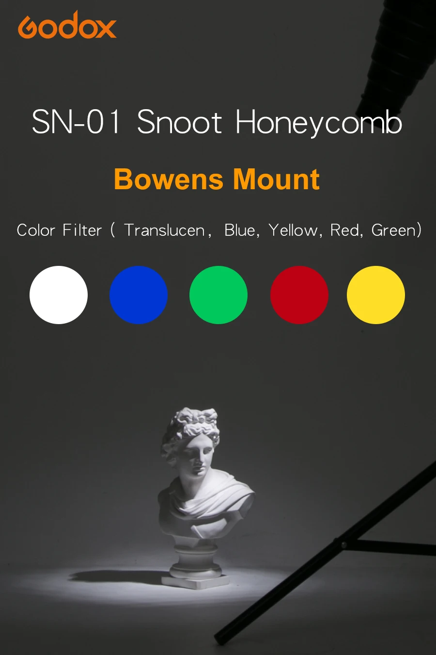 SN-01 Professional Studio light Fitting is a large Snoot with Bowens Mount