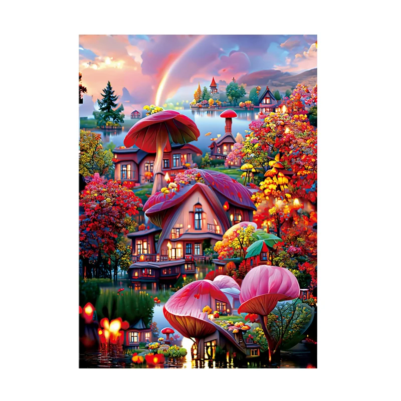 Dream Cottage Cross Stitch DIY Kits 11CT 9CT Cotton Thread Printed Embroidery Home Decorative Painting Needlework Pack Set