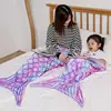 New Flannel Mermaid Blanket Sleeping Blanket Adult Children Universal Mermaid Tail Blanket Children Sleeping Bag Shooting Props 1