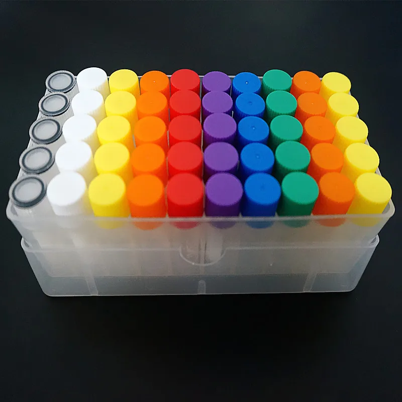 

1Set Include One Piece 50- Lattice Storage Box For Store Cryovial+50Pieces 1.8ml Plastic Refrigerating Tube