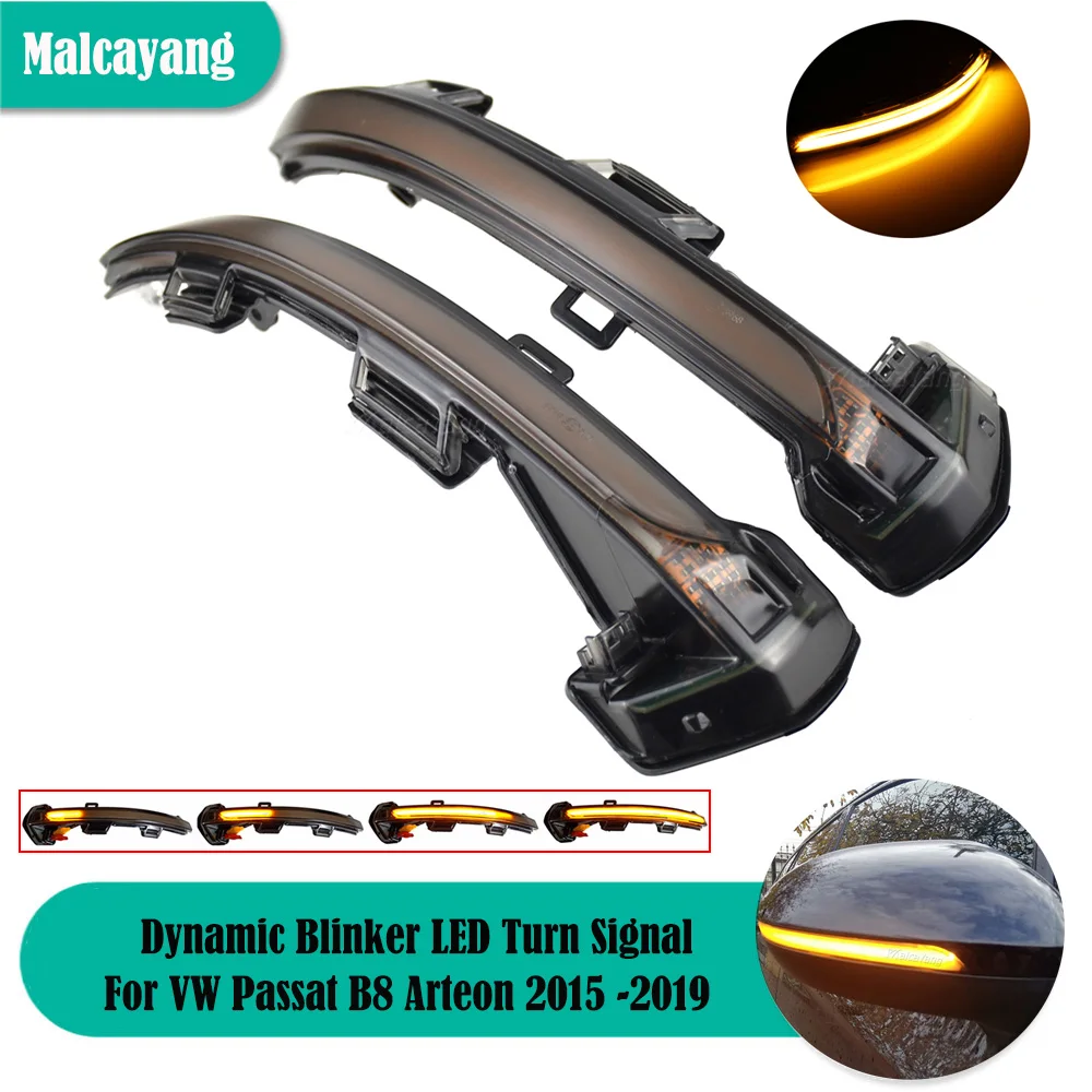 

For VW Passat B8 Variant Arteon 2015 2016 2017 2018 2019 Dynamic LED Turn Signal Light Side Mirror Indicator Blinker