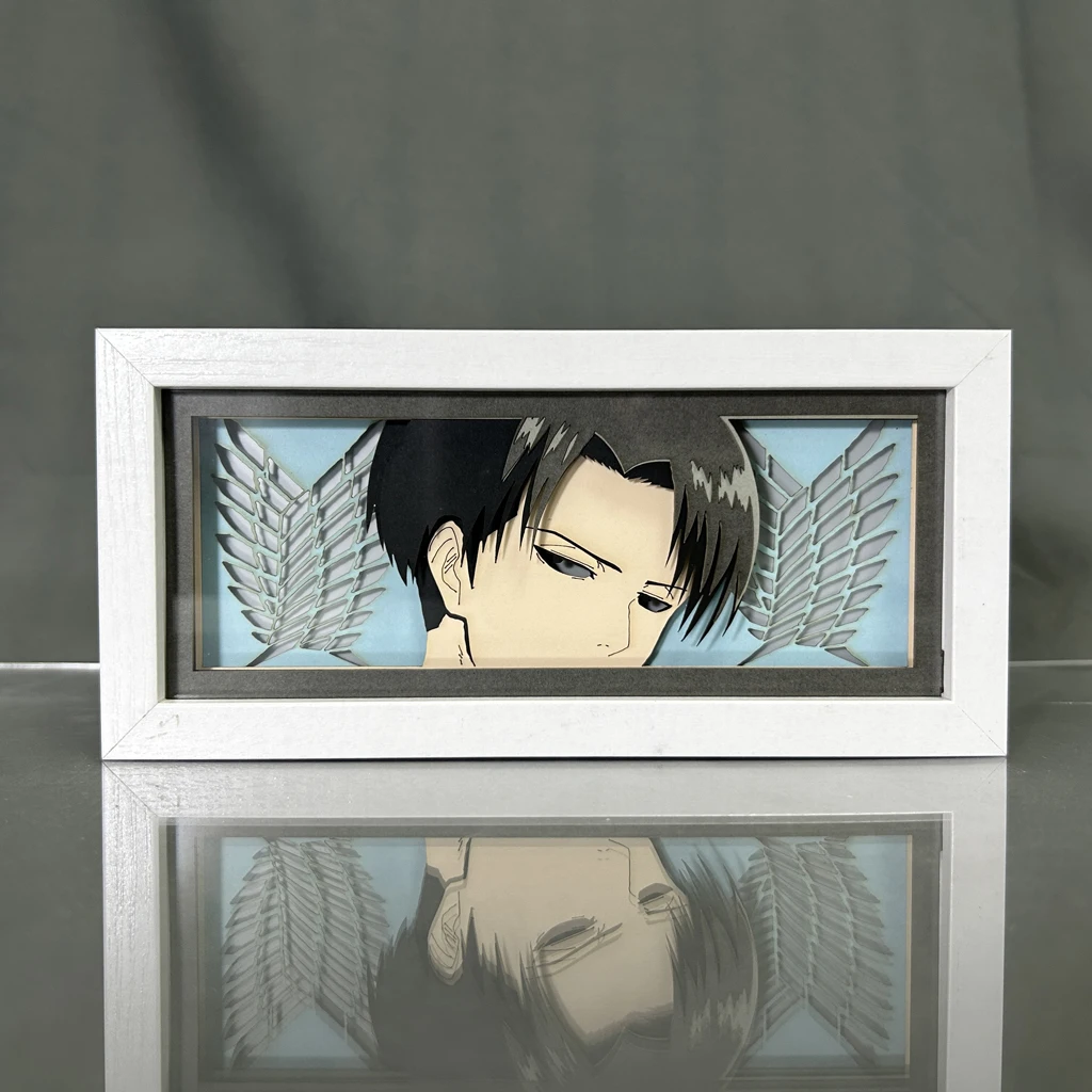 Paper Cut Anime Led Light Box Attack on Titan Levi for Room Decor Bedside Table Lamps Shingeki No Kyojin Lightbox Eren Yeager 3