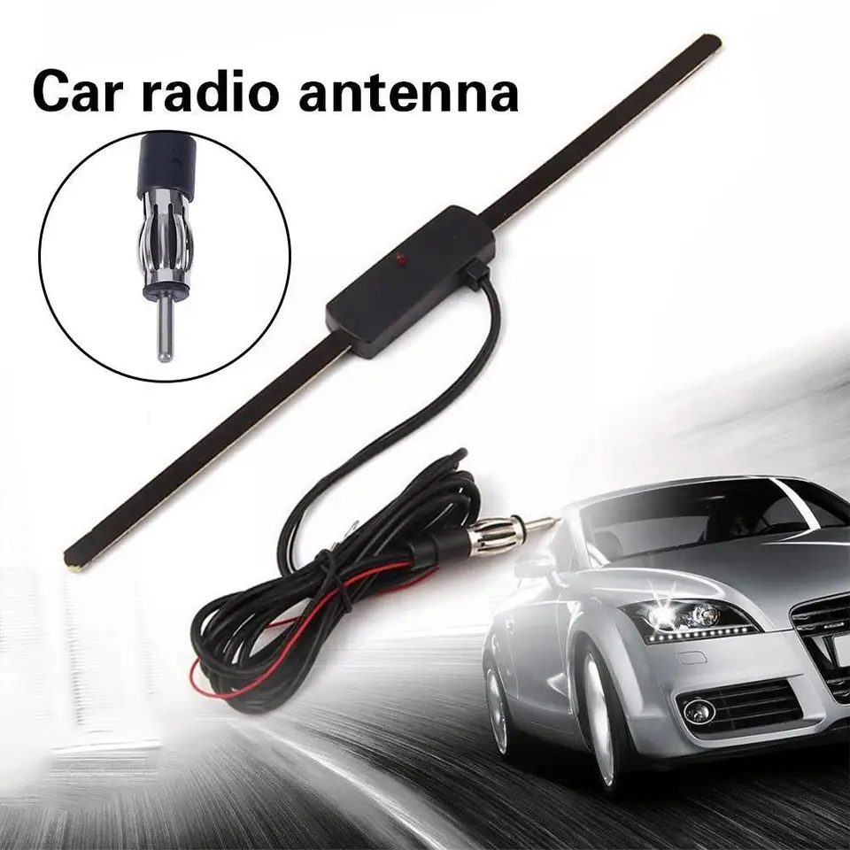 Antenne Universelle AM/FM Pour Voiture – Caoutchouc Souple, Amplificateur Intégré, Facile à Installer